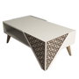 Hanah Home Beril - Mesa de centro Crema con diseño de damasco